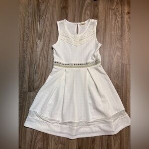 Monteau Girls Elegant White Kids Dress sz 8